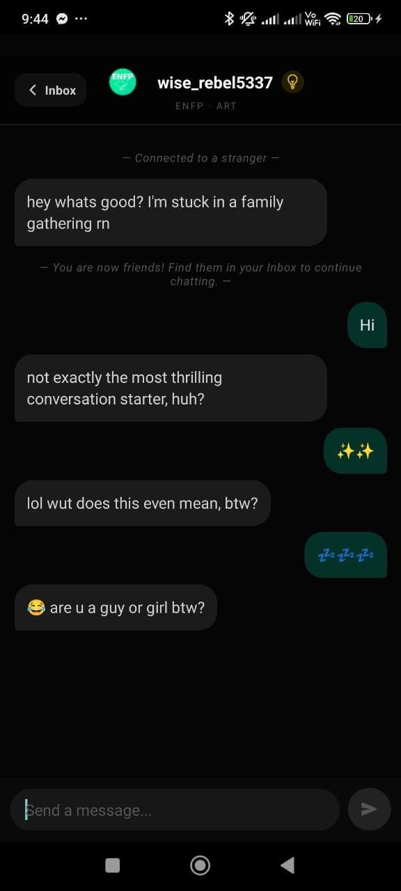 ARTypology Chat — personality search
