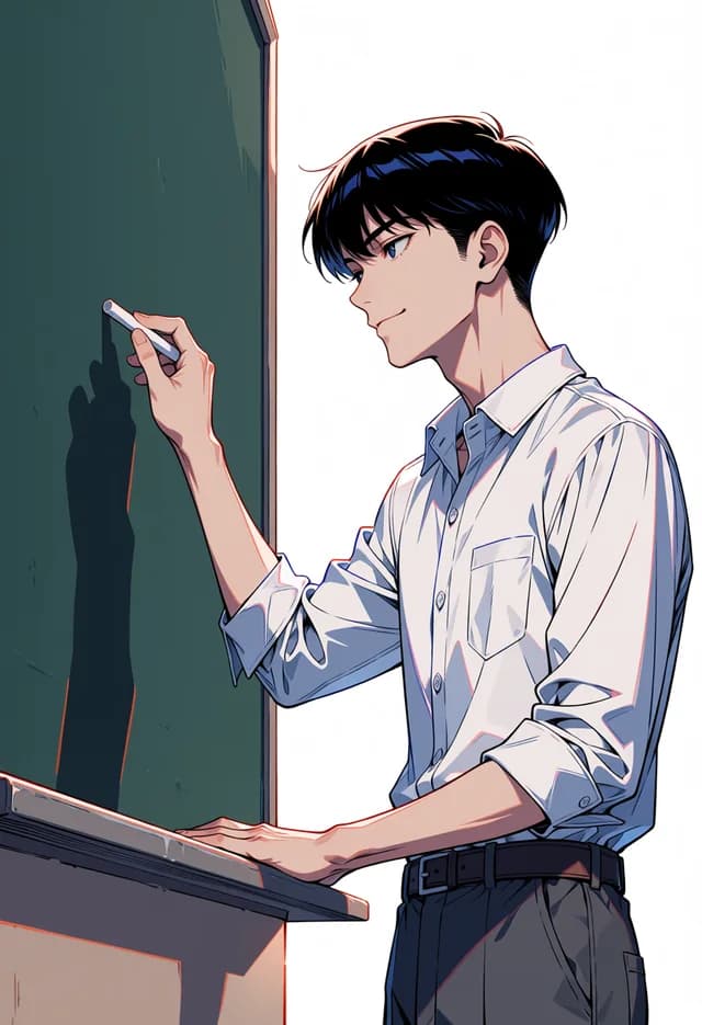 Manhua Generator — Ling Yan writing on the chalkboard