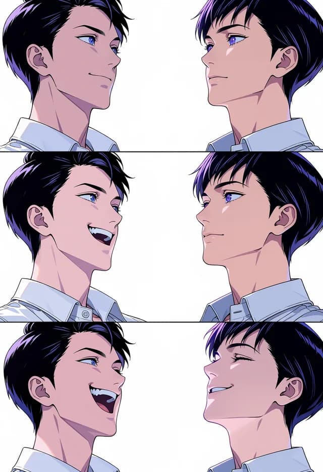 Manhua Generator — an expression sheet of Ling Yan